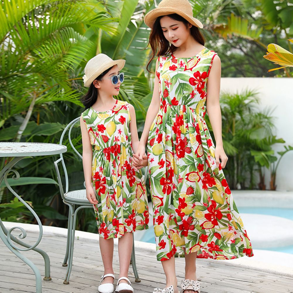 Summer Breeze Mom & Daughter Pair Floral Dress (Color Series 1)